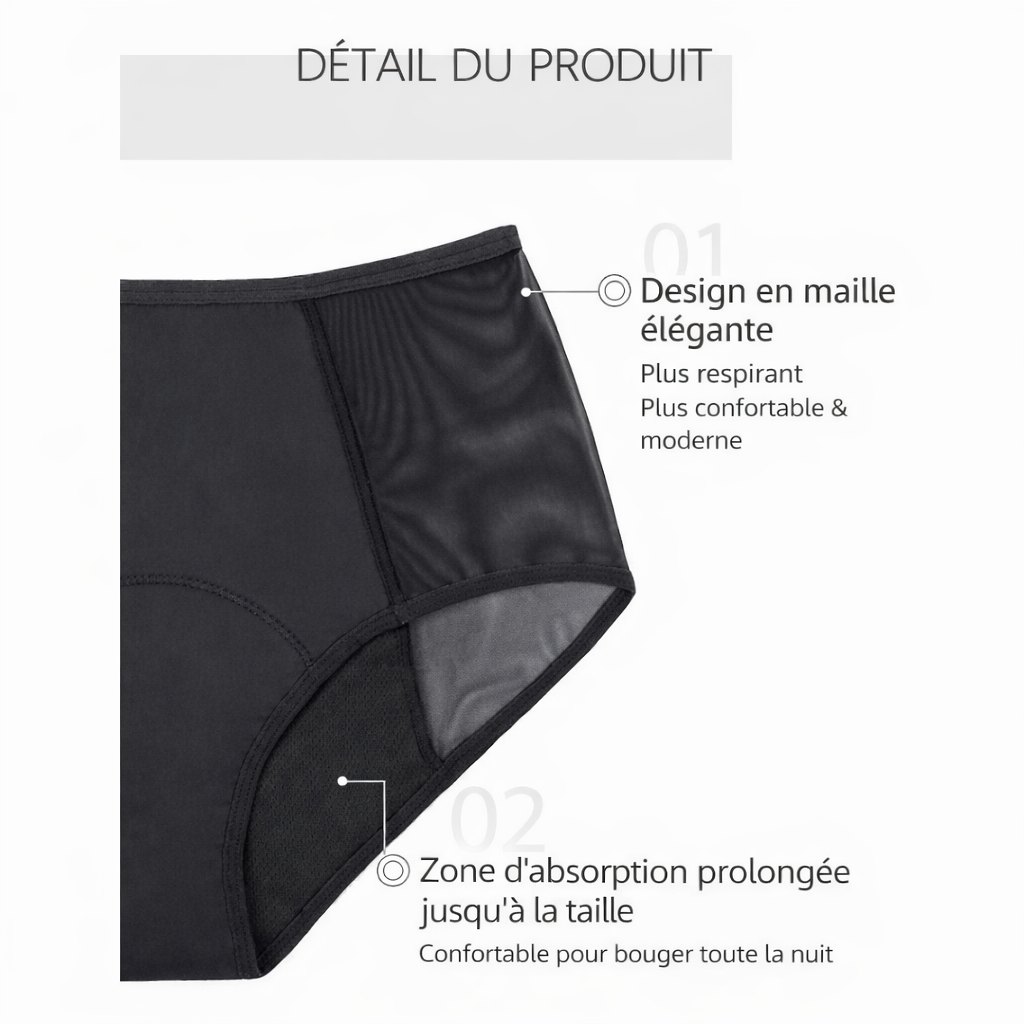 Culotte Menstruelle Absorbante – Pack de 2 | Confort & Protection Anti-Fuite